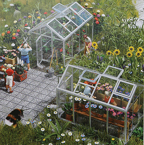 Busch 1400 HO Scale Greenhouses Kit