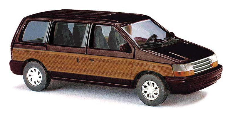 Busch 44624 HO Scale (1:87) Plymouth Voyager Mini Van Metallic Brown with Woodgrain