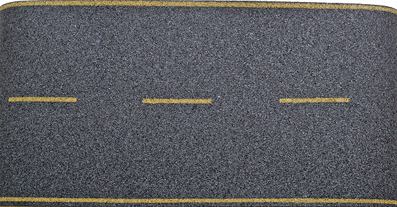 Busch 6036 HO Scale Flex 2 Lane Road with Yellow Markings 1 Meters