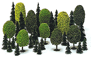 Busch 6490 Mixed Forest Trees 35 Pack