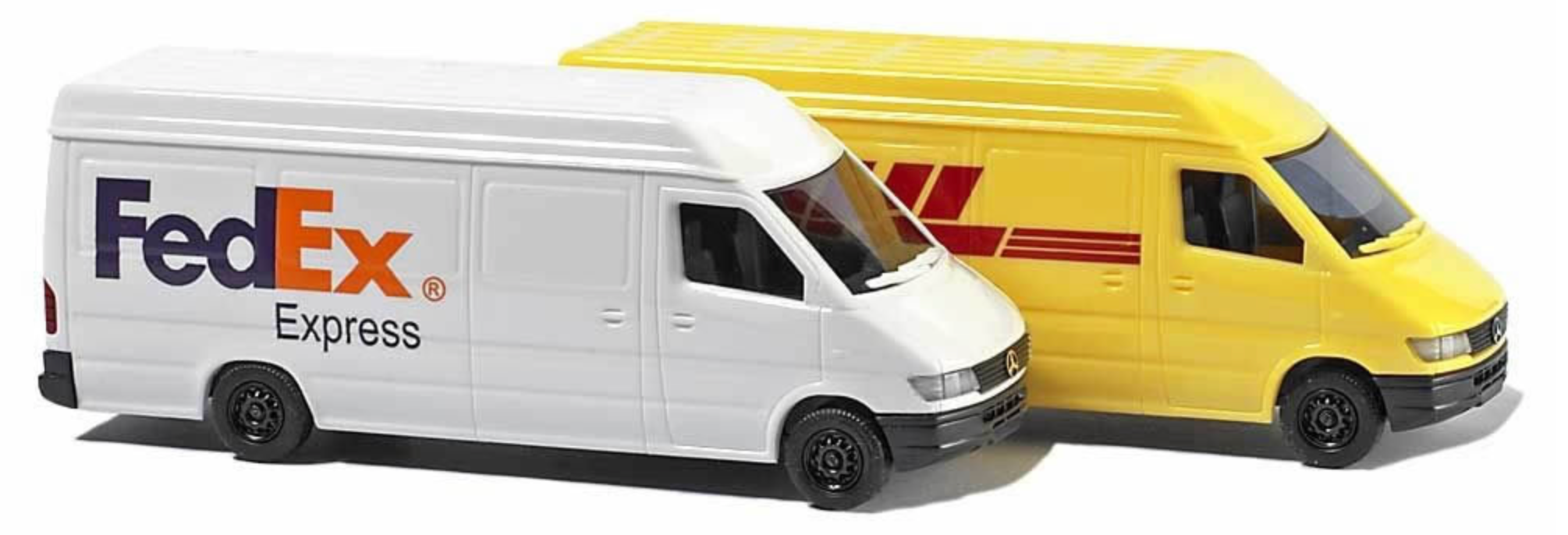 Busch 8304 N Scale Mercedes-Benz Sprinter Cargo Van 2 Pack DHL and Fed Ex