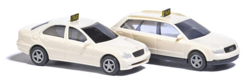 Busch 8341 N Scale Mercedes C Class and Audi A4 Taxis 2 Pack