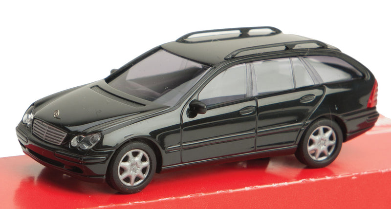 Busch 89136 HO Scale (1:87) Black Mercedes-Benz C-Class Wagon