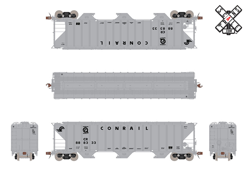 ScaleTrains 33028 HO Scale Rivet Counter PS-2CD 4785 Covered Hopper Conrail Quality CR 888333