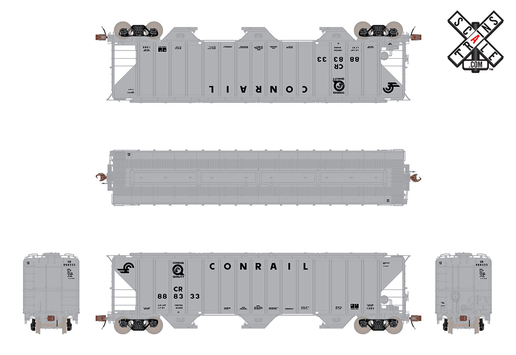 ScaleTrains 33028 HO Scale Rivet Counter PS-2CD 4785 Covered Hopper Conrail Quality CR 888333
