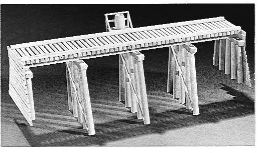 Campbell 302 HO Scale 50' Open Deck Pile Trestle