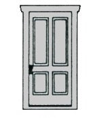 Campbell 912 HO Scale White Plastic 4 Panel Doors (3 Pack)  D1-55