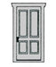 Campbell 912 HO Scale White Plastic 4 Panel Doors (3 Pack)  D1-55