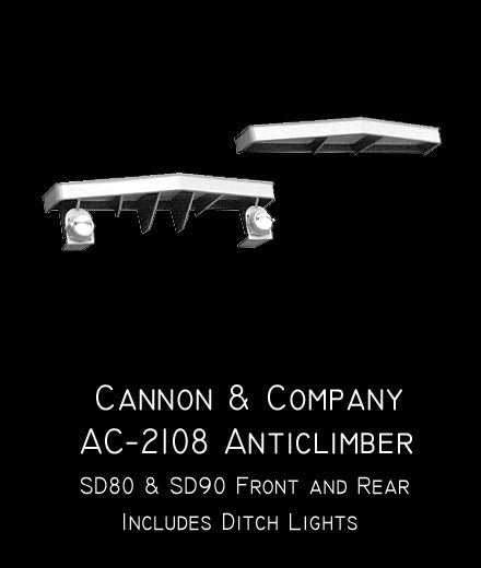 Cannon & Company AC-2108 HO Scale Front and Rear Anticlimber for SD80 SD90 with Ditch Lights