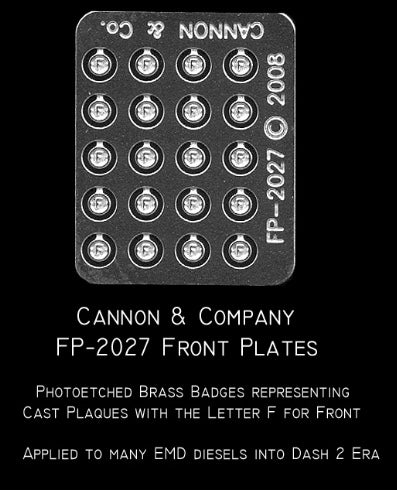 Cannon & Company FP-2027 HO Scale EMD Cast Front F Plates (20-Pack)