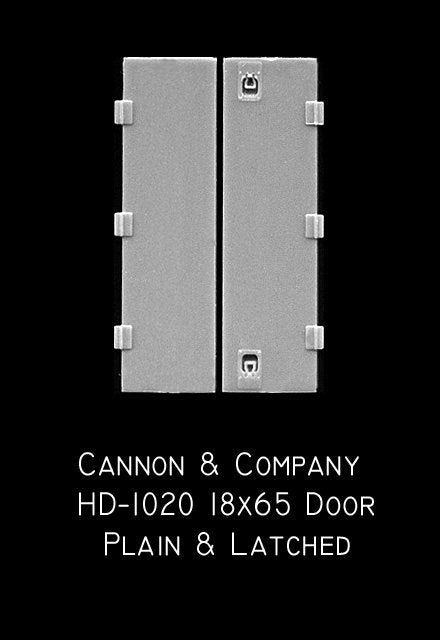Cannon & Company 1020 HO Scale Plain & Latched Hood Doors 18 x 65 (8-Pack)