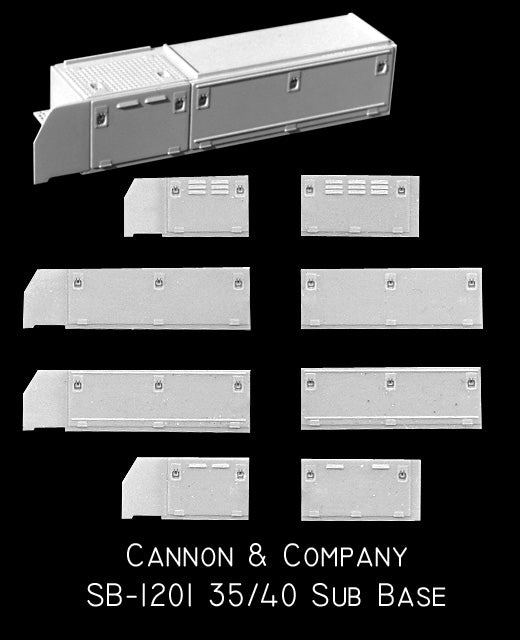 Cannon & Company 1201 HO Scale EMD Cab Sub Base All 35 Line & 40 Series Units 2 Pair