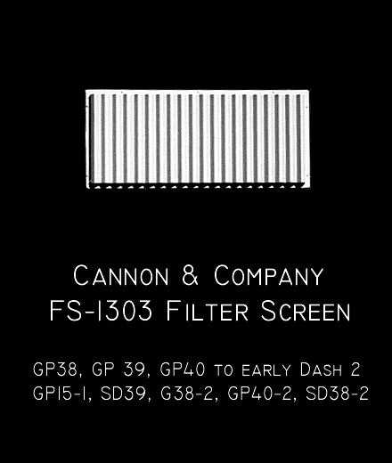 Cannon & Company 1303 HO Scale Inertial Filler Screens