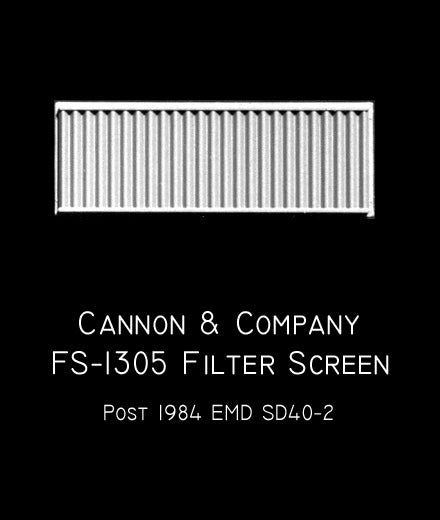 Cannon & Company 1305 HO Scale Inertial Filler Screens Post 1984 EMD SD40-2