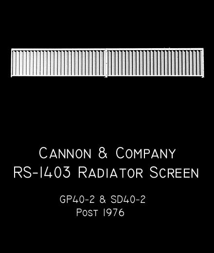 Cannon & Company 1403 HO Scale Radiator Screens (4-Pack)