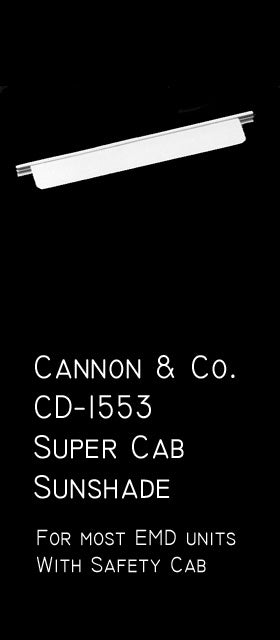 Cannon & Company 1553 HO Scale Super Cab Sunshades