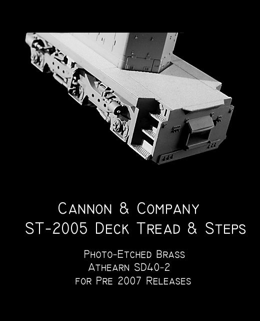 Cannon & Company 2005 HO Scale Etched Brass Safety Tread & Step Kit For Athearn SD40-2 (Pre-2007)