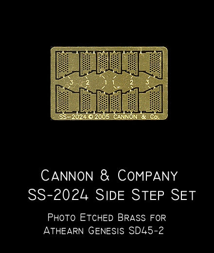 Cannon & Company 2024 HO Scale Photo-Etched Brass Side Step Set Athearn SD45-2