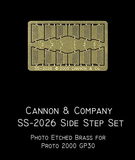 Cannon & Company 2026 HO Scale Photo-Etched Brass Side Step Set PROTO 2000 GP30