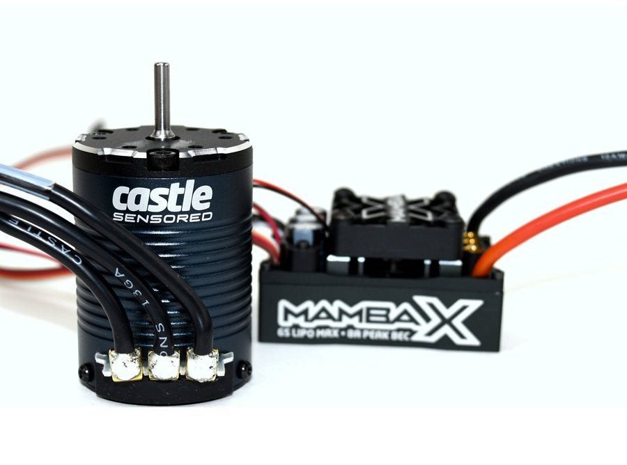 Castle Creations 010-0155-09 Mamba X 25.2V Water Proof ESC with 2200kV Slate Crawler Motor Combo