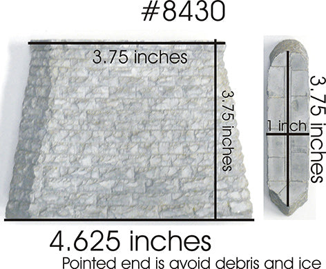 Chooch 8430 HO Scale Single Cut Stone Bridge Pier with Pointed End