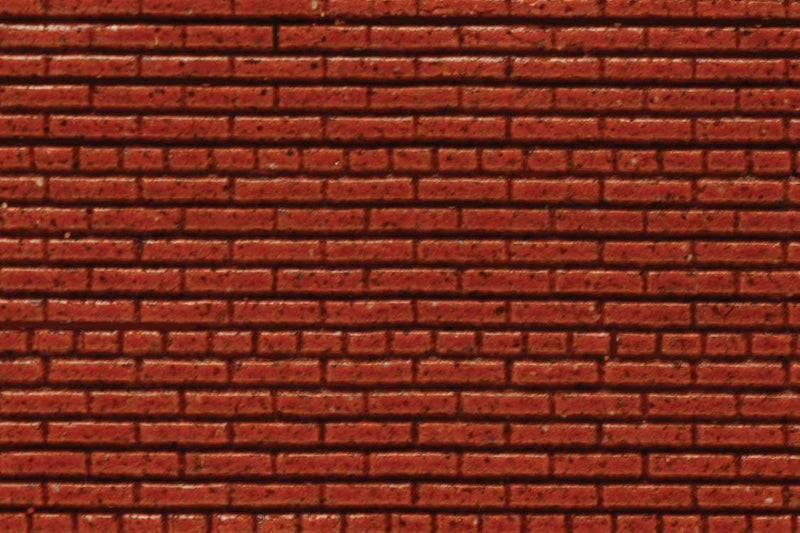 Chooch 8623 HO Scale Flexible Dark Red Medium Brick Wall Sheet 2 Pack
