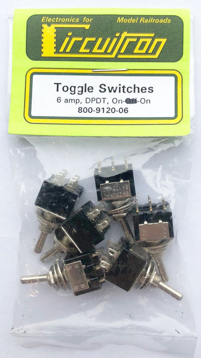 Circuitron 800-912006 Miniature Switches - DPDT On-On (6-Pack)