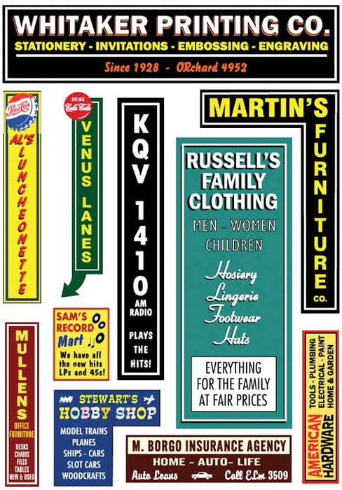 City Classics 501-15 HO Scale Large Wall Signs 