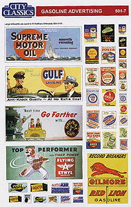 City Classics 501-7 HO Scale Gasoline Advertising Signs