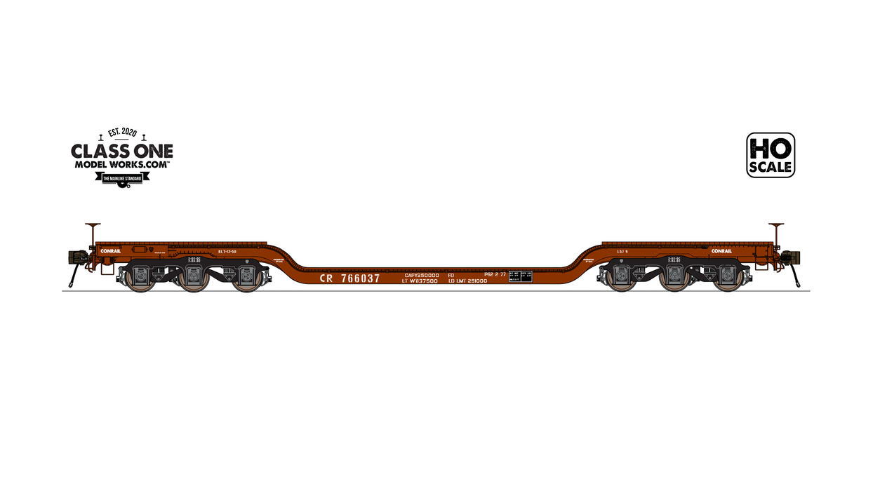 Class One Model Works HO Scale GSC Heavy Duty Flatcar Conrail CR (Choose Options)