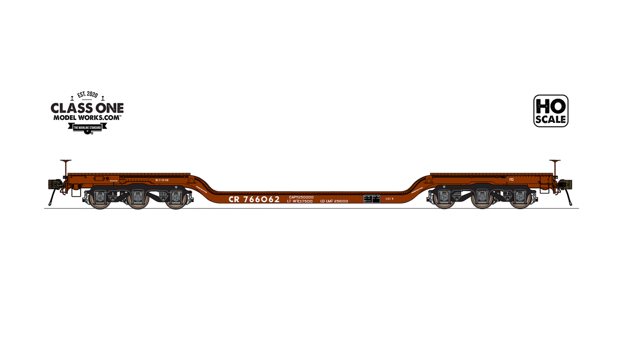 Ho Scale Class 101 Class One Model Works HO Scale GSC Heavy Duty Flatcar Conrail CR (Choo ...