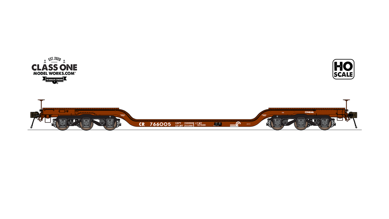 Class One Model Works HO Scale GSC Heavy Duty Flatcar Conrail CR (Choose Options)