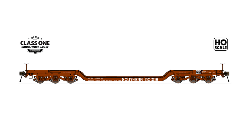 Class One Model Works HO Scale GSC Heavy Duty Flatcar Southern (Choose Options)
