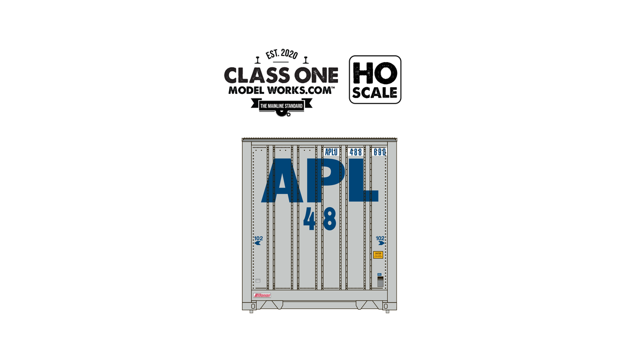 Class One Model Works HO Scale Monon 48' Container American President Lines APLU Single