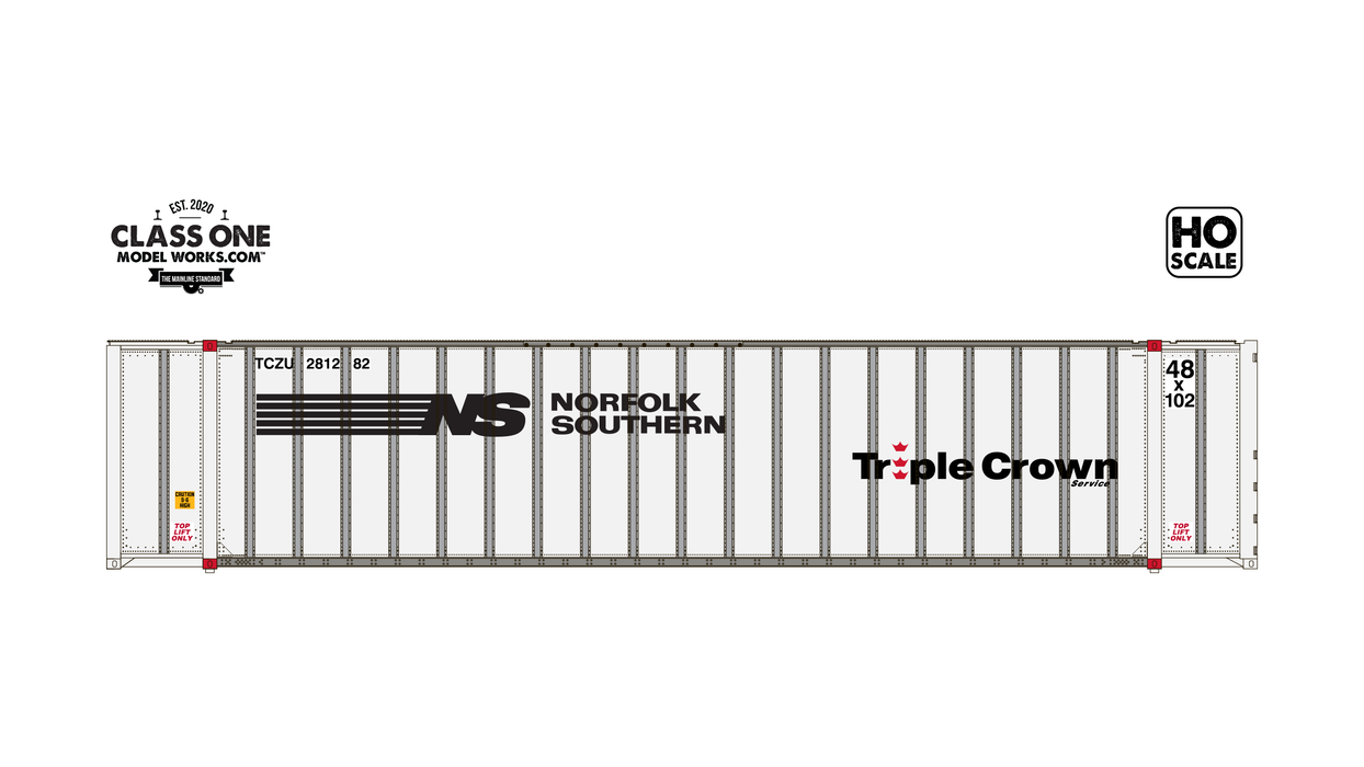 Class One Model Works HO Scale Monon 48' Container NS Triple Crown TCZU 281282 / 281477 2-Pack #1