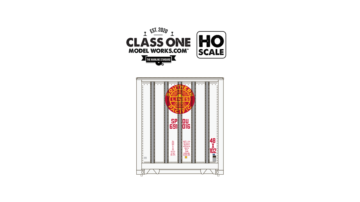 Class One Model Works HO Scale Monon 48' Container Southern Pacific SPDU 691016 / 691140 2-Pack #1