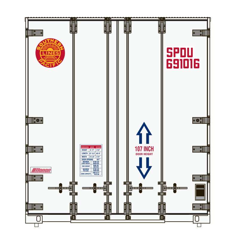 Class One Model Works HO Scale Monon 48' Container Southern Pacific SPDU Single