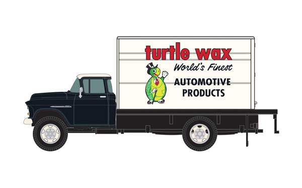 Classic Metal Works 30570 HO Scale (1:87) 1955 Chevy Box Truck Turtle Wax