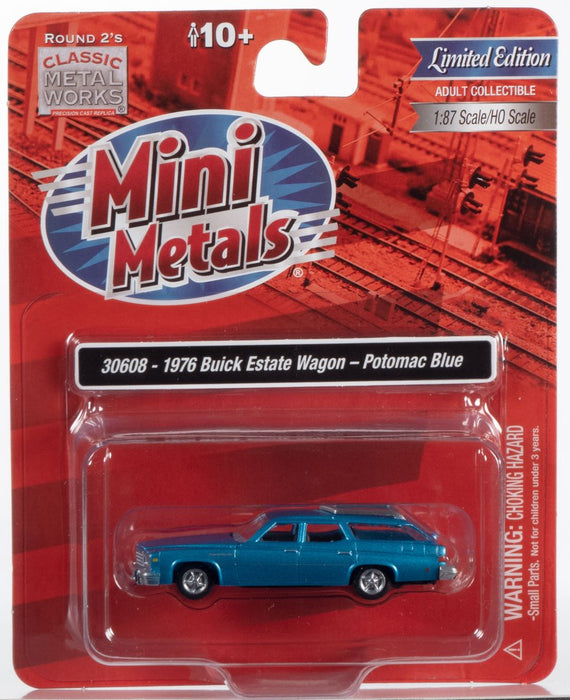 Classic Metal Works 30608 HO Scale 1976 Buick Estate Station Wagon Potomac Blue Poly
