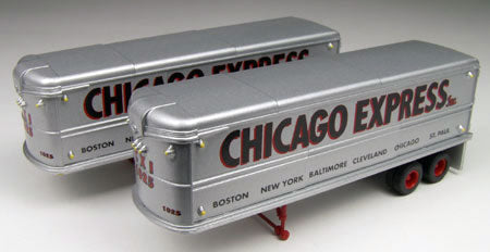 Classic Metal Works 31104 HO Scale AeroVan Trailers Chicago Express (2 Pack) - NOS