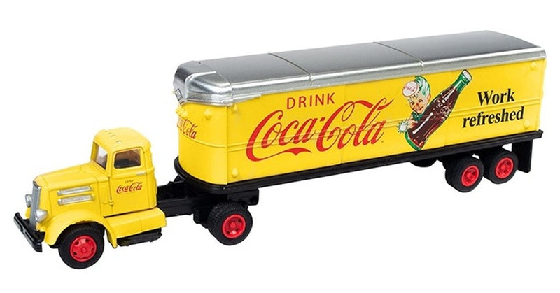 Classic Metal Works 31188 HO Scale White Tractor with Van Trailer Coca-Cola