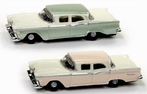 Classic Metal Works 50367 N Scale 1959 Ford Fairlane 4-Door (Sand and Green) 2 Pack