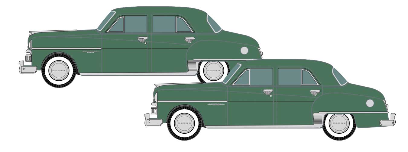 Classic Metal Works 50447 N Scale 1950 Dodge Coronet Gypsy Green Metallic 2 Pack