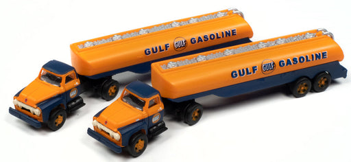 Classic Metal Works 51201 N Scale 1954 Ford with Tank Trailer Gulf Oil 2 Pack