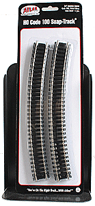 Atlas 837 HO Scale Code 100 Track 24" Curve (6 Pack)