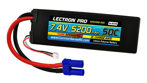 Common Sense RC (2S5200-505) Lectron Pro 2S 7.4V 5200mAh 50C Lipo Battery with EC5
