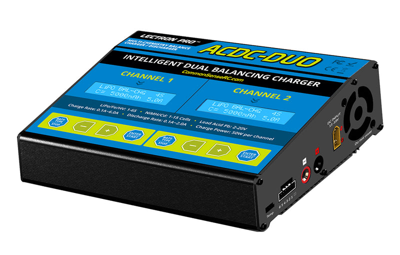 Common Sense RC Lectron Pro 2 Port 11A Multi-Chemistry 1S-6S RC Battery Charger