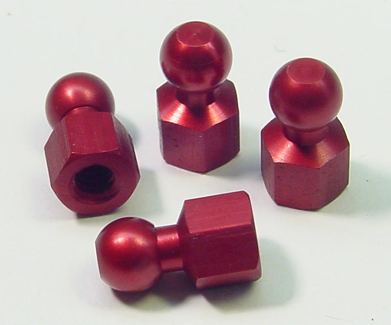 CRC 1407 Red Anodized Hex Ball Set 4 Pack