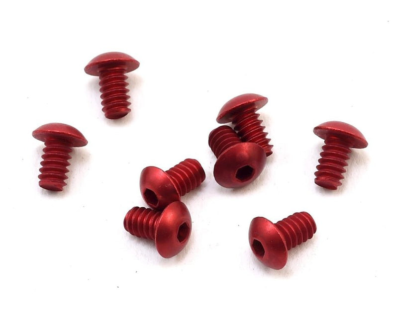 CRC 14332 Red Anodized Aluminum Button Head 3/16x4-40 Screw 8 Pack