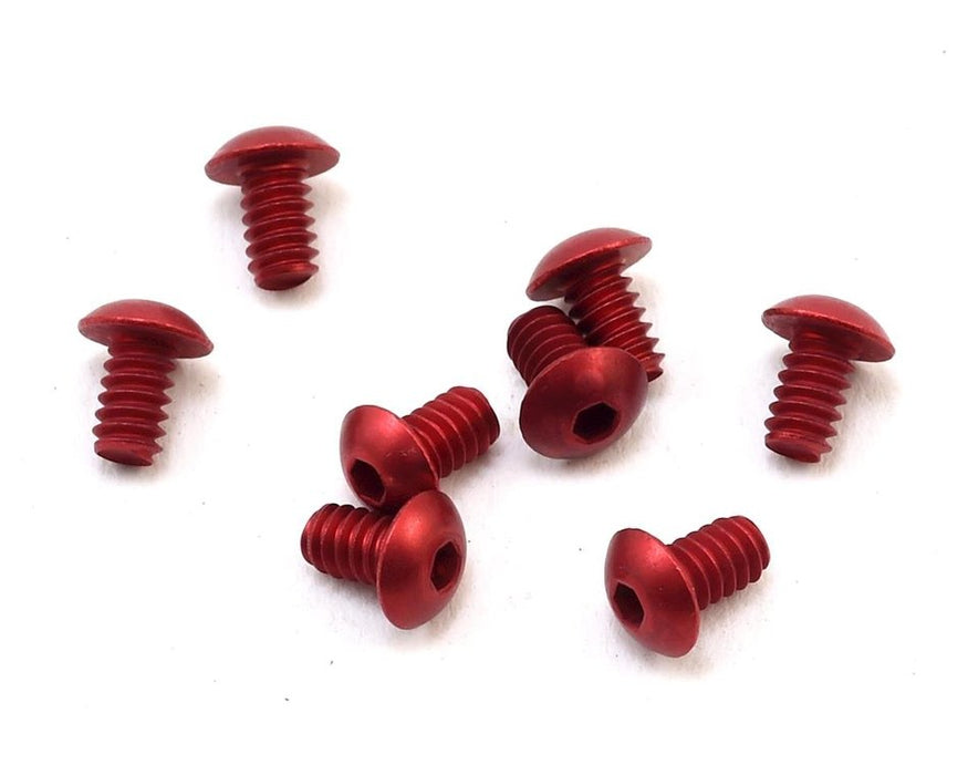 CRC 14332 Red Anodized Aluminum Button Head 3/16x4-40 Screw 8 Pack